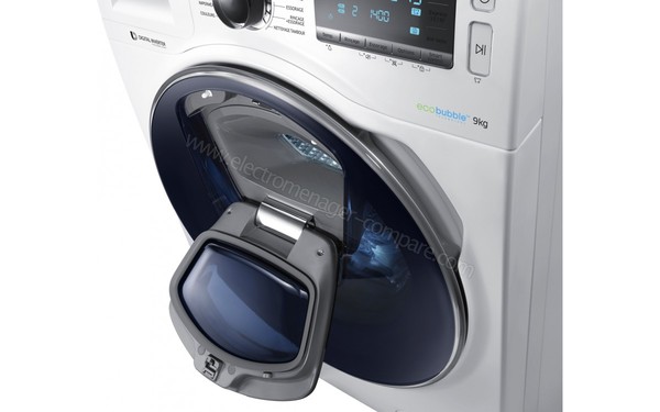 SAMSUNG WW90K7415OW - Hublot additionnel ouvert (cr&eacute;dit : Boulanger)