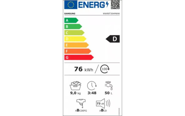 SAMSUNG WW90T304MWW - &Eacute;tiquette &eacute;nergie v2
