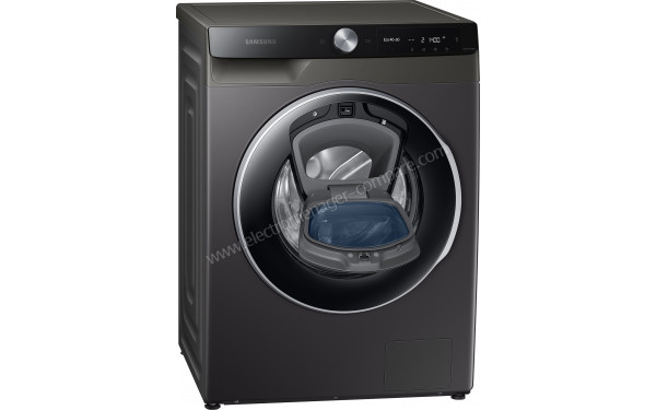 SAMSUNG WW90T654DLX - Vue 3/4 gauche avec trappe Add Wash ouverte