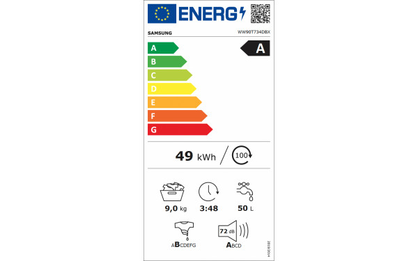 SAMSUNG WW90T734DBX - &Eacute;tiquette &eacute;nergie v2