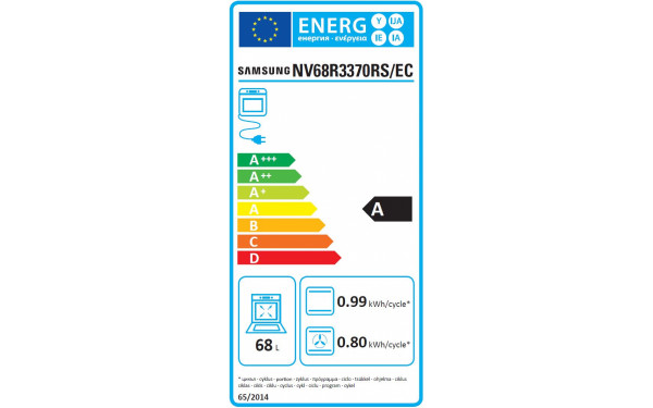 SAMSUNG NV68R3370RS/EC - &Eacute;tiquette &eacute;nergie