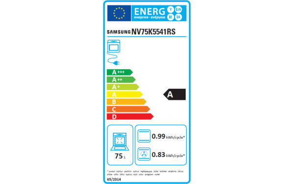 SAMSUNG NV75K5541RS - &Eacute;tiquette &eacute;nergie