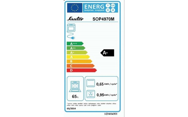 SAUTER SOP4970M - &Eacute;tiquette &eacute;nergie