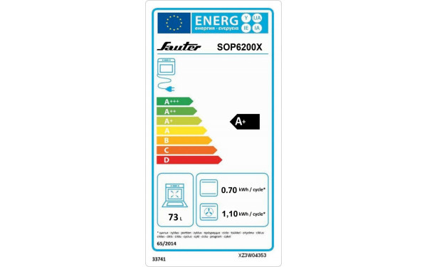 SAUTER SOP6200X - &Eacute;tiquette &eacute;nergie