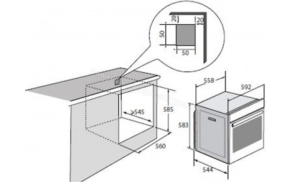 SAUTER SOP6414LX - Dimensions