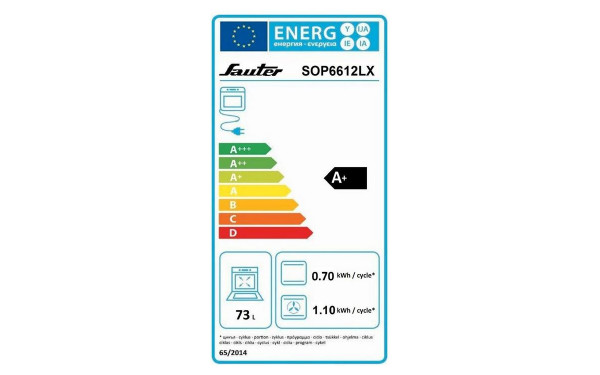 SAUTER SOP6612LX - &Eacute;tiquette &eacute;nergie