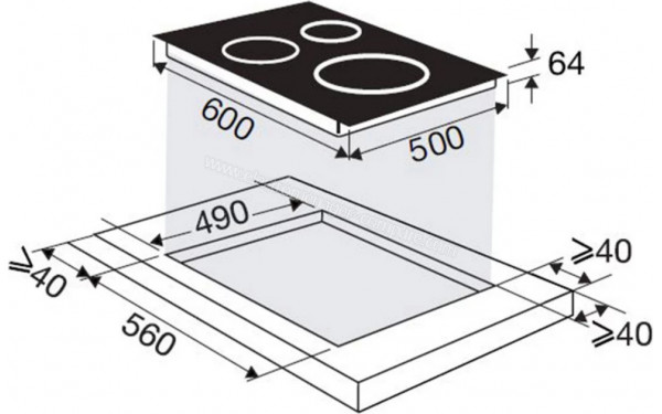 SAUTER SPI1638SX - Dimensions