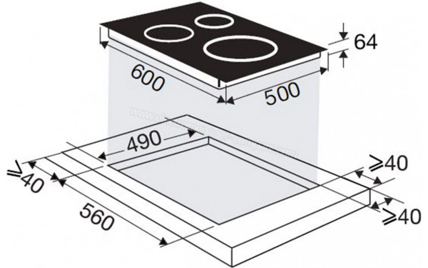 SAUTER SPI164HSX - Dimensions