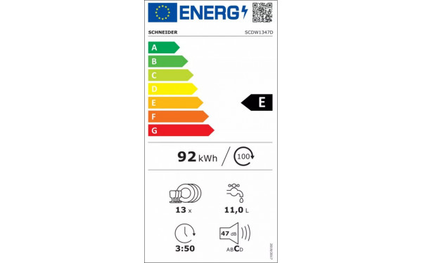 SCHNEIDER SCDW1347DB - &Eacute;tiquette &eacute;nergie v2