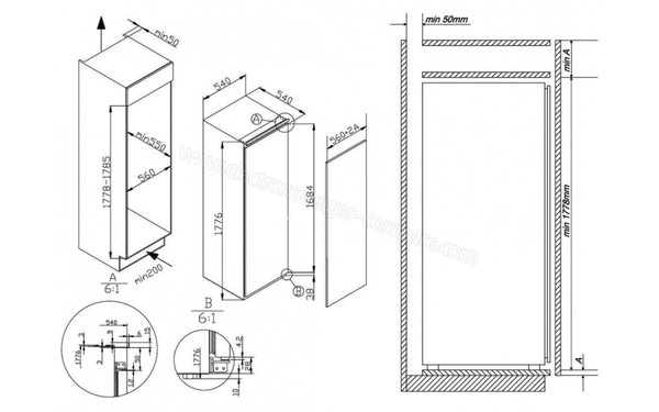 SCHNEIDER SCRL771ABO - Dimensions (cr&eacute;dit : Boulanger)