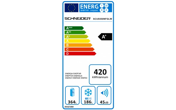 SCHNEIDER SCUS550NFGLW - &Eacute;tiquette &eacute;nergie