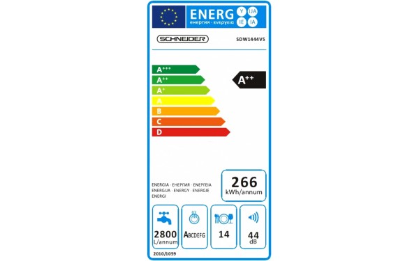 SCHNEIDER SDW1444VS - &Eacute;tiquette &eacute;nergie