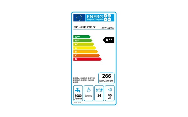 SCHNEIDER SDW1445DIX - &Eacute;tiquette &eacute;nergie
