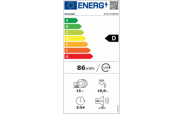 SCHNEIDER SDW1542BDIW - &Eacute;tiquette &eacute;nergie v2