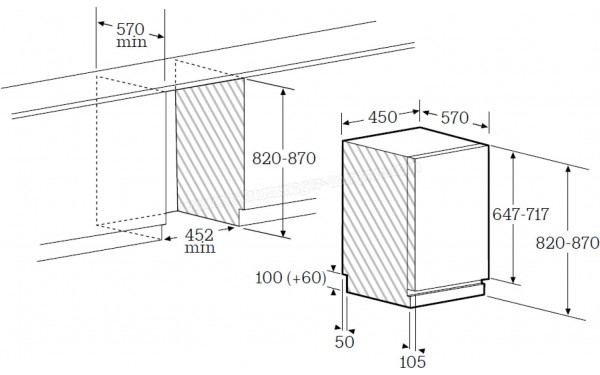 SCHOLTES SODV1410F - Dimensions