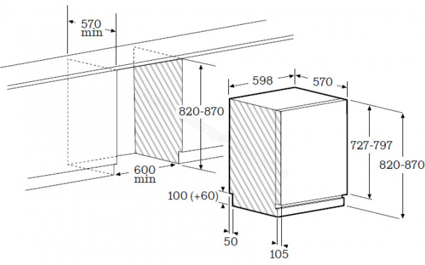 SCHOLTES SODV1610F - Dimensions
