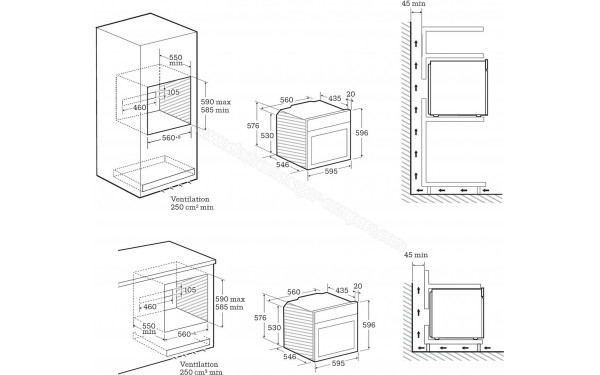 SCHOLTES SOFP1610W - Dimensions
