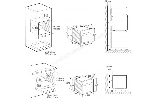 SCHOLTES SOFP1612W - Dimensions
