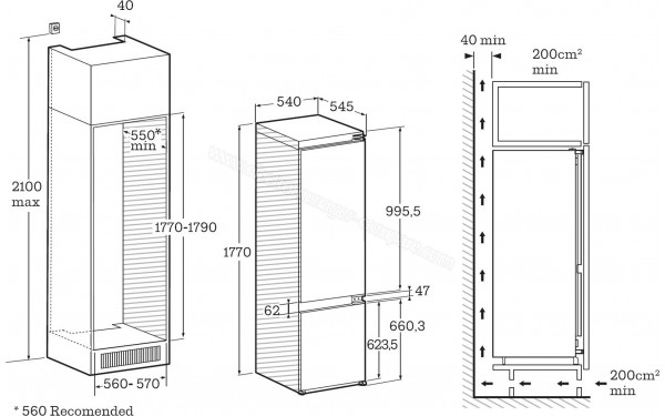 SCHOLTES SORC1243F - Dimensions