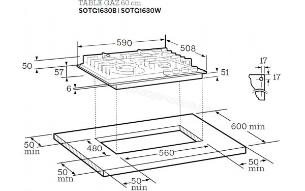 SCHOLTES SOTG1630B - Sch&eacute;ma technique