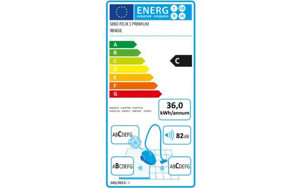 SEBO Felix 1 Premium Classic - &Eacute;tiquette &eacute;nergie