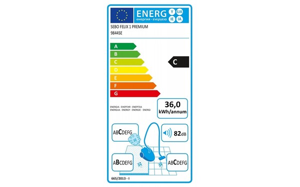SEBO Felix 1 Premium Rosso - &Eacute;tiquette &eacute;nergie