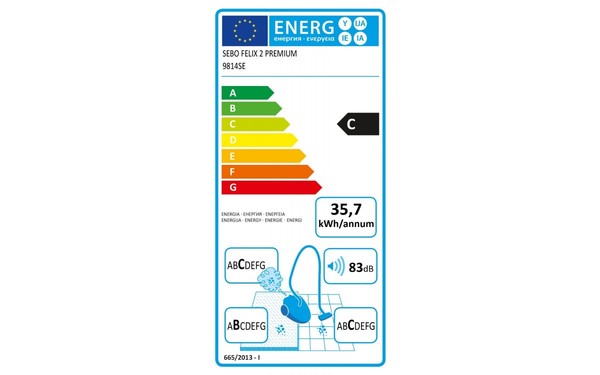 SEBO Felix 2 Premium - &Eacute;tiquette &eacute;nergie