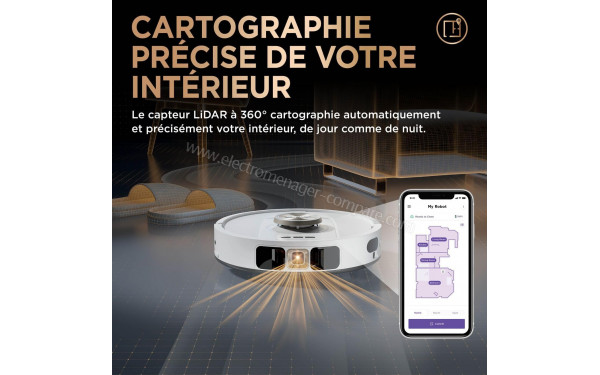 SHARK PowerDetect NeverTouch Pro Blanc AV2820ZEEUWH - Cartographie pr&eacute;cise