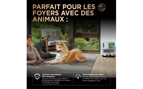 SHARK PowerDetect NeverTouch Pro Blanc AV2820ZEEUWH - Parfait pour les foyers avec des animaux