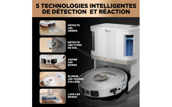 SHARK PowerDetect NeverTouch Pro Blanc AV2820ZEEUWH - 5 technologies intelligentes de d&eacute;tection et r&eacute;action