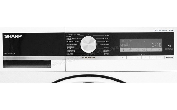 SHARP ES-GDD9144W0 - Panneau de commandes (cr&eacute;dit : Boulanger)