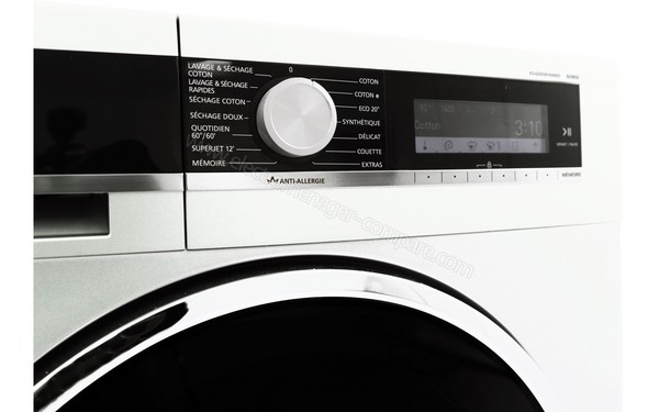 SHARP ES-GDD9144W0 - Panneau de commandes vue de c&ocirc;t&eacute; (cr&eacute;dit : Boulanger)