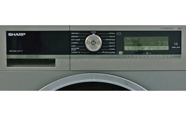 SHARP ES-GFD8145I5 - Panneau de commandes n&deg;1 (cr&eacute;dit : Boulanger)