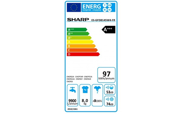 SHARP ES-GFD8145W4 - &Eacute;tiquette &eacute;nergie