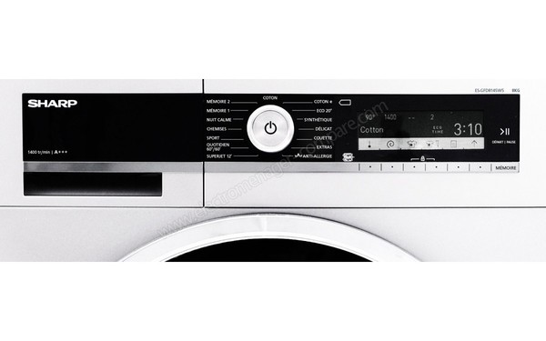SHARP ES-GFD8145W5 - Panneau de commandes (cr&eacute;dit : Boulanger)