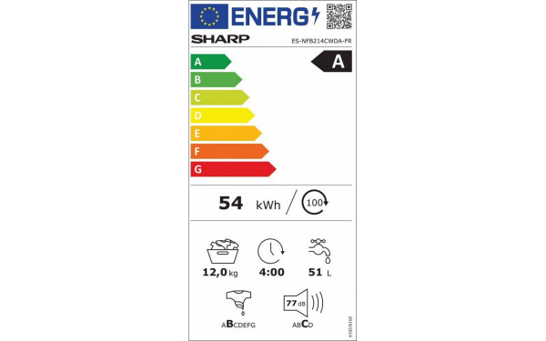 SHARP ES-NFB214CWDA - &Eacute;tiquette &eacute;nergie v2