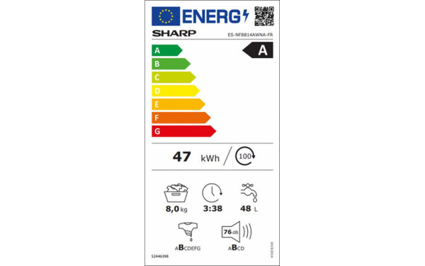 SHARP ES-NFB814AWNA - &Eacute;tiquette &eacute;nergie v2