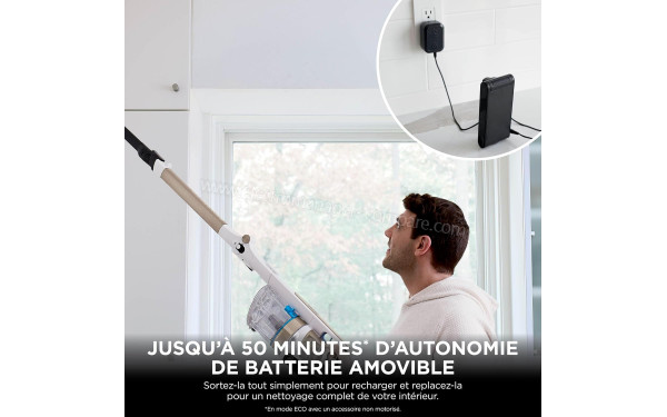 SHARK IZ382EUT - Autonomie jusqu'&agrave; 50 minutes