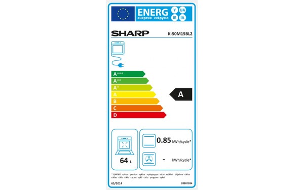 SHARP K-50M15BL2 - &Eacute;tiquette &eacute;nergie