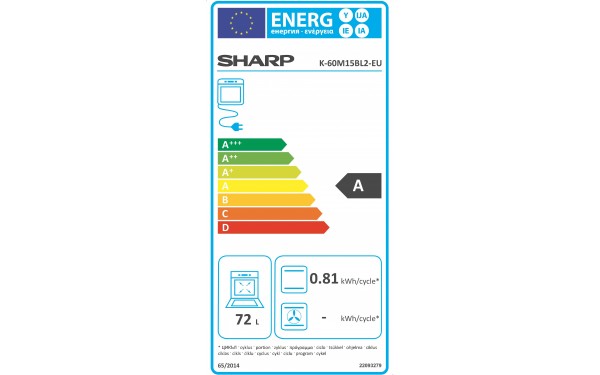 SHARP K-60M15BL2-EU - &Eacute;tiquette &eacute;nergie