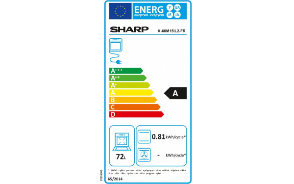 SHARP K-60M15IL2-FR - &Eacute;tiquette &eacute;nergie