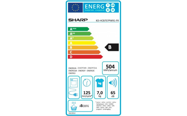 SHARP KD-HCB7S7PW91 - &Eacute;tiquette &eacute;nergie