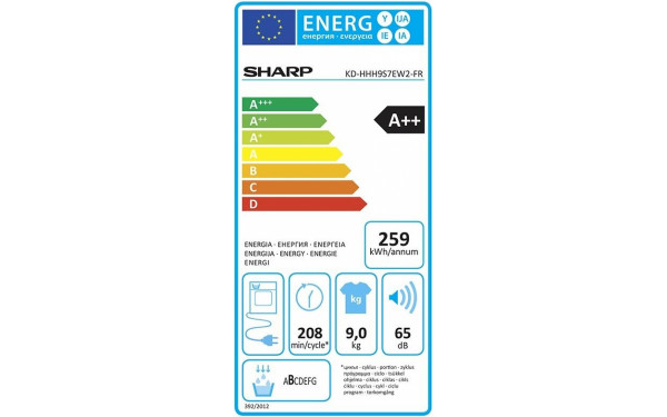 SHARP KD-HHH9S7EW2 - &Eacute;tiquette &eacute;nergie