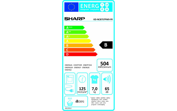 SHARP KD-NCB7S7PW9 - &Eacute;tiquette &eacute;nergie