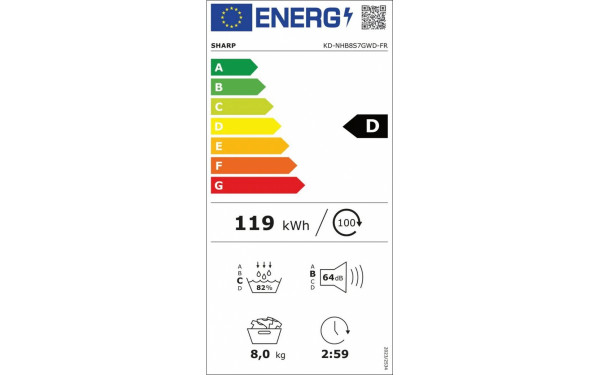 SHARP KD-NHB8S7GWD - &Eacute;tiquette &eacute;nergie v2