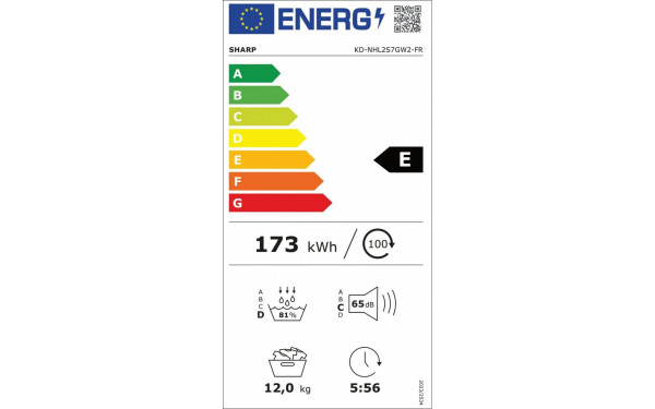 SHARP KD-NHL2S7GW2-FR - &Eacute;tiquette &eacute;nergie v2
