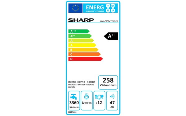 SHARP QW-C13F472W - &Eacute;tiquette &eacute;nergie