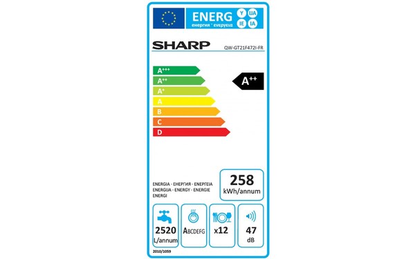 SHARP QW-GT21F472I - &Eacute;tiquette &eacute;nergie