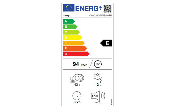 SHARP QW-GX12F47E1W - &Eacute;tiquette &eacute;nergie v2