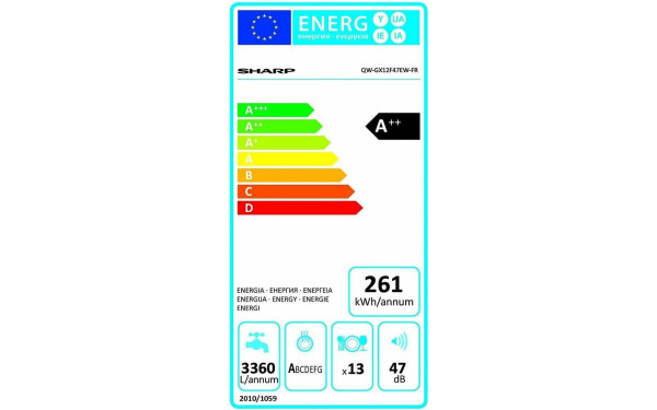 SHARP QW-GX12F47EW - &Eacute;tiquette &eacute;nergie